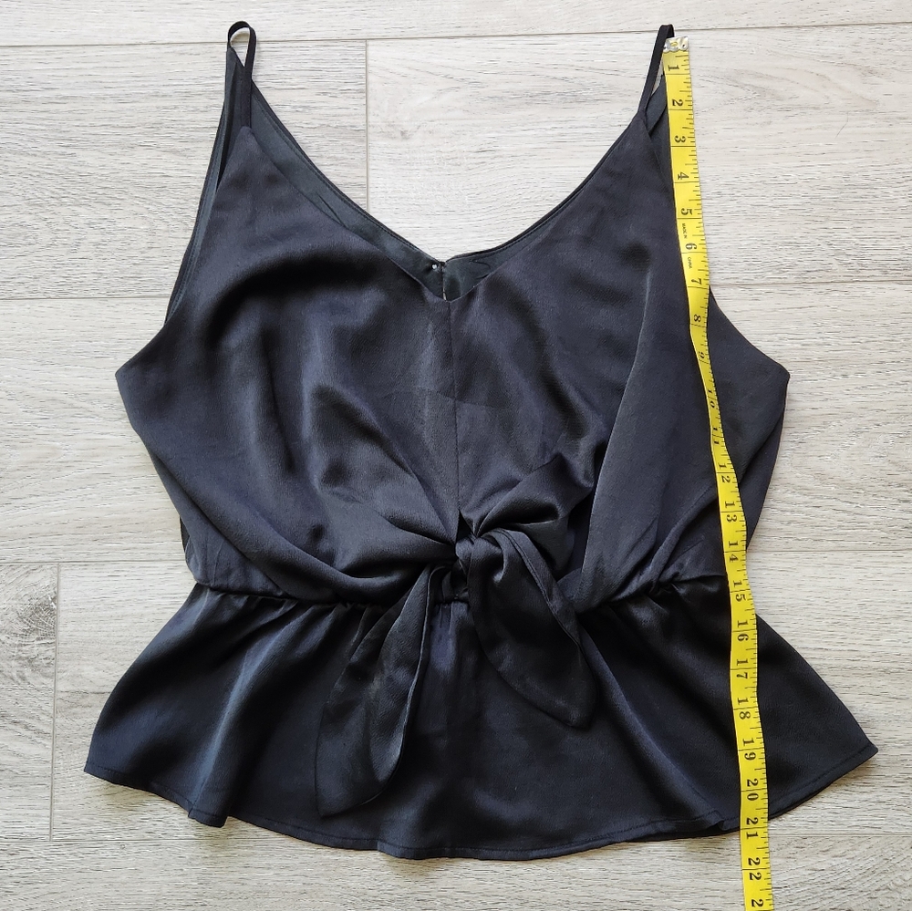 She + Sky Black Tank Top With Bow Womens Large Peplum - Picture 7 of 8